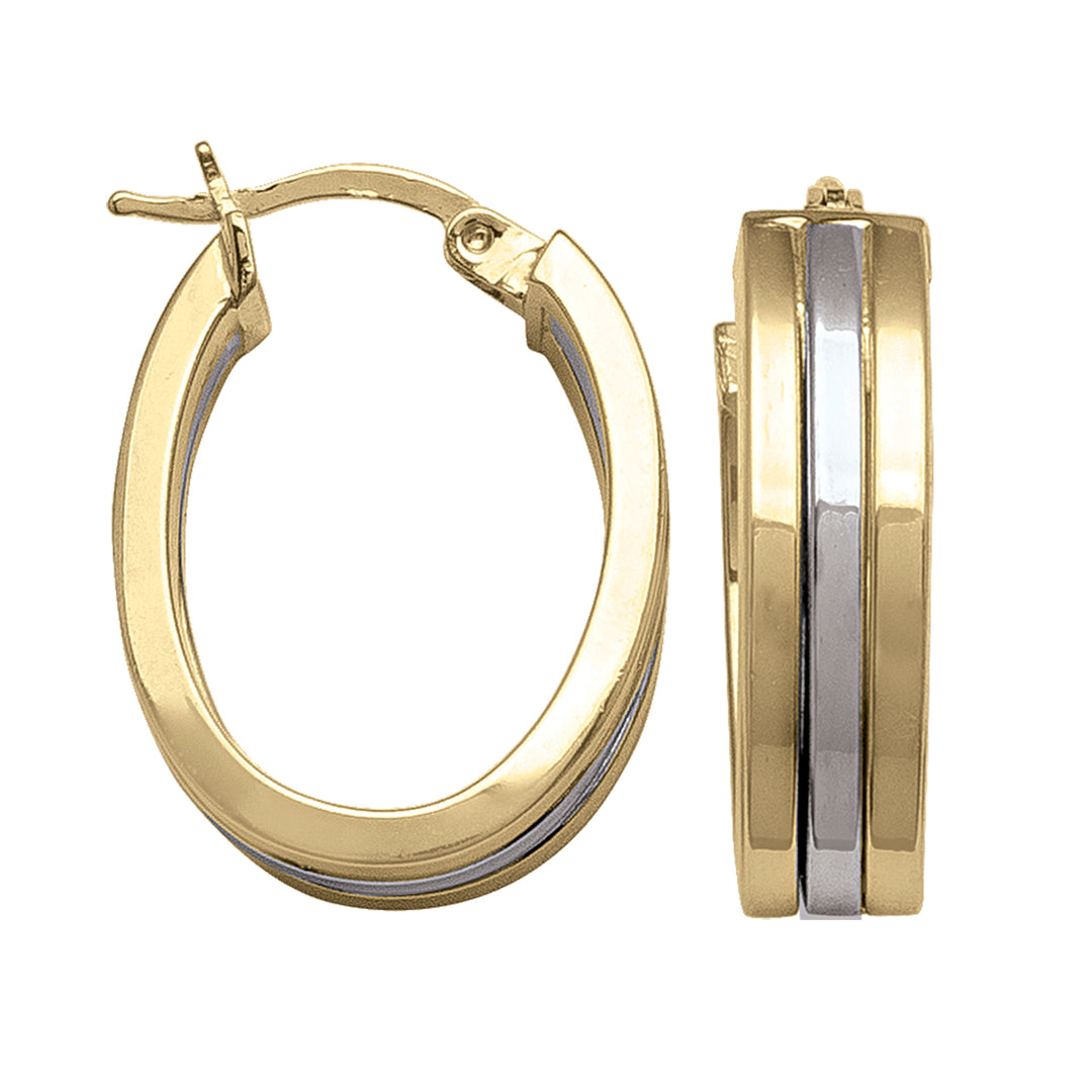 14K Two-Tone Gold Hoop Earrings