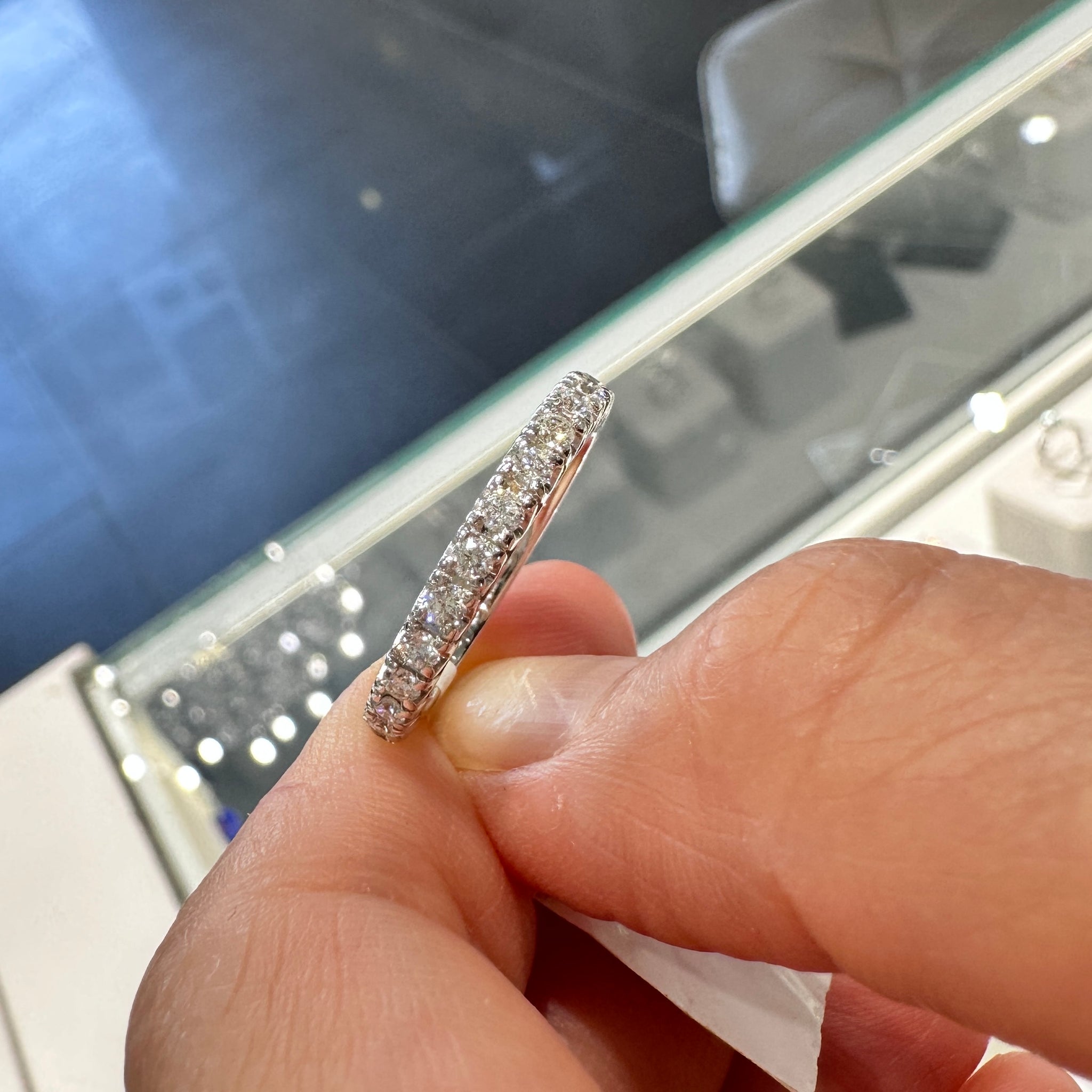 elegance of our 0.72 ct natural diamond eternity wedding band