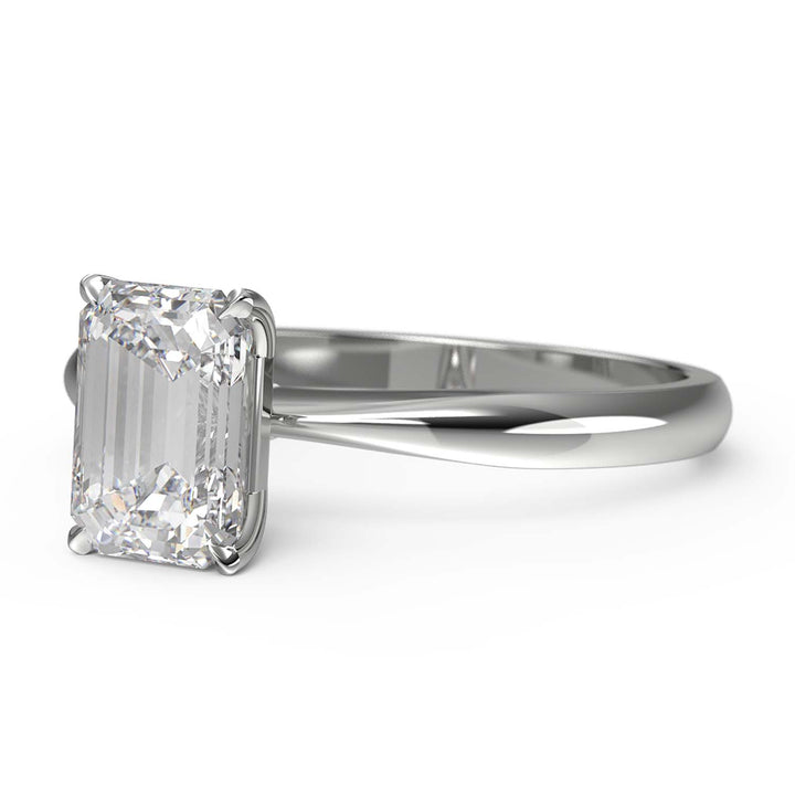 Emerald Cut Solitaire Moissanite Engagement Ring