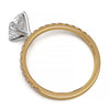 1.7 carat lab grown radiant diamond ring in pave setting available in 14k, 18k gold, and platinum.