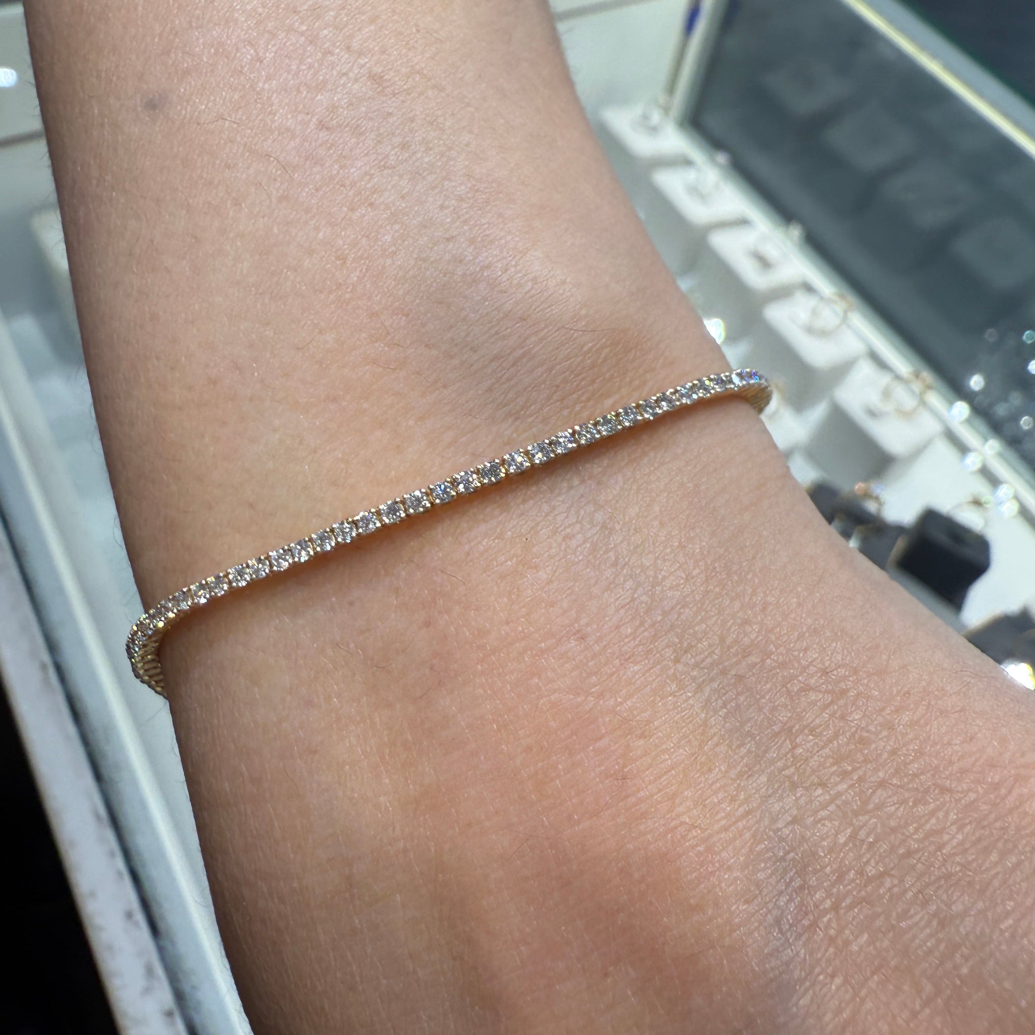 14K Yellow Gold Lab-Grown Diamond Tennis Bracelet, 1.89 CT