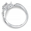 Leaf Vine Diamond Ring with Twisted Band and Round Brilliant Cut Center Stone