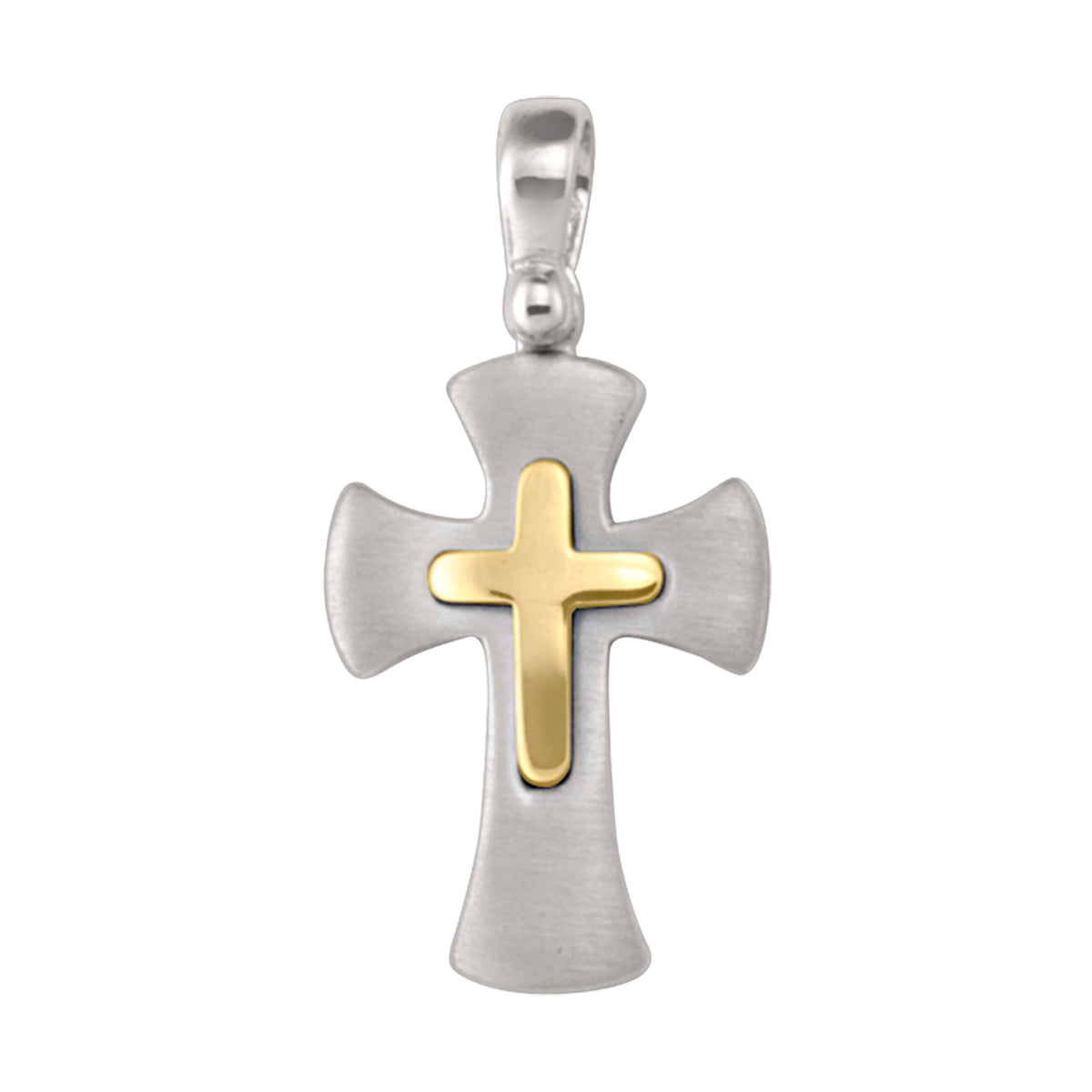 Two-Tone Gold Cross Pendant