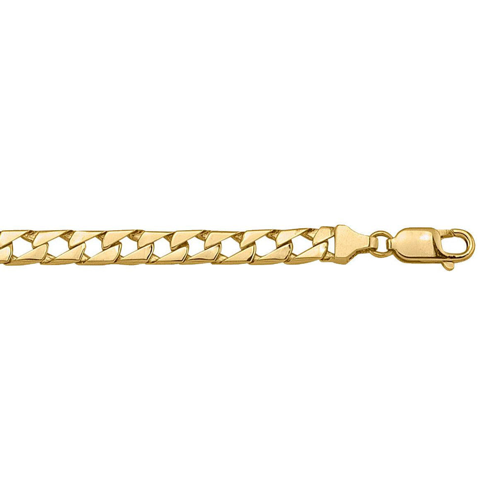 Yellow Gold Square Curb Bracelet - 5.4 mm Wide - 8.5 inches Long