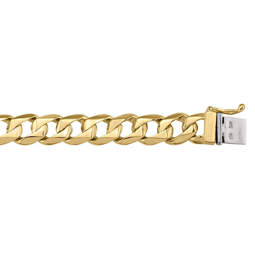 Yellow Gold Curb Bracelet - 9.5 mm Wide - 8.5 inches Long
