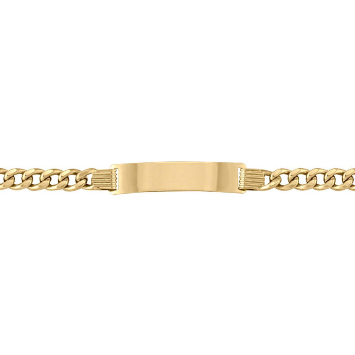 10k/14k/18k Yellow Gold ID Bracelet - 5 mm Wide - 7 inches Long - Women's Jewelry - The Ultimate Luxury Statement 10k Yellow Gold / 7 / 4.5