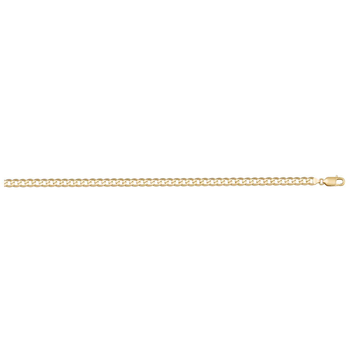 10K yellow gold solid open link anklet, 2.4mm width, 9.5 inches length, classic and elegant design.