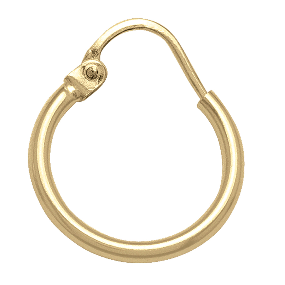 Yellow Gold Wire Hoop Earring