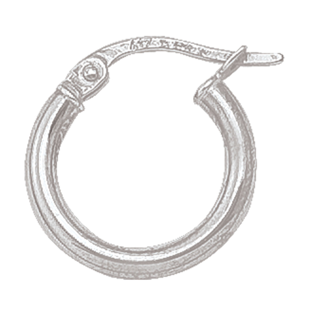 WHITE GOLD HIGH POLISH  HOOP EARRING