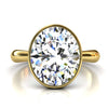 4.5 Carat Oval Lab-Grown Diamond Bezel Cathedral Ring - Classic Elegance Reimagined