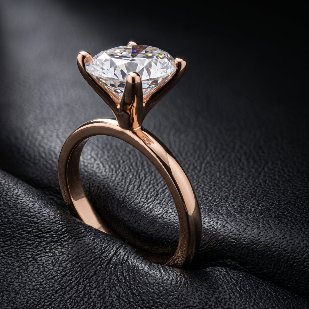 2.2 Ct Oval Solitaire Moissanite Engagement Ring in 18K Gold
