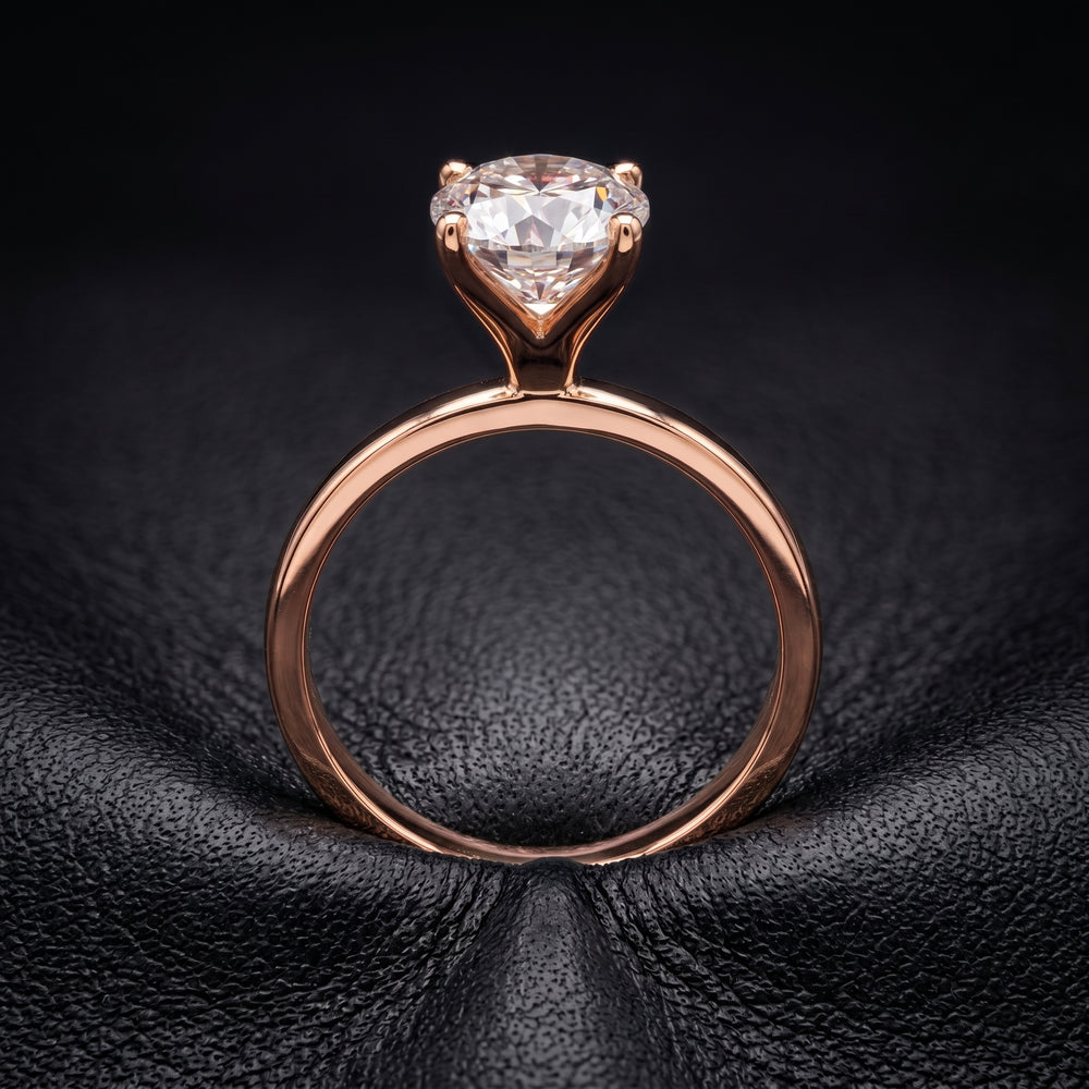 2.2 Ct Oval Solitaire Moissanite Engagement Ring in 18K Gold
