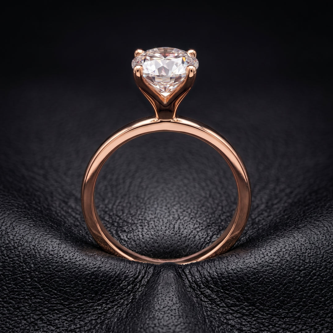 2.2 Ct Oval Solitaire Moissanite Engagement Ring in 18K Gold