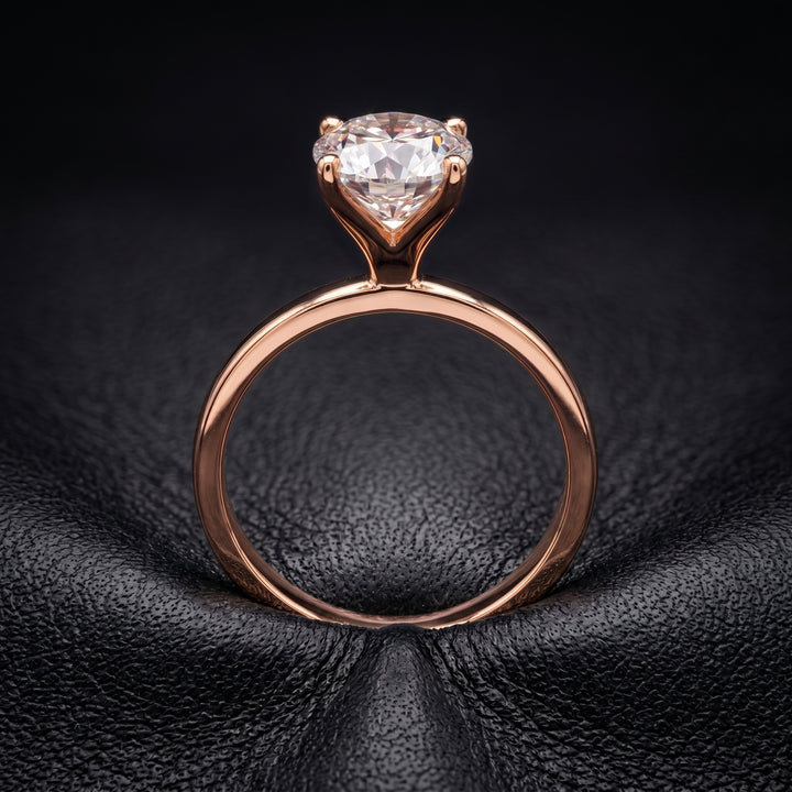 2.2 Ct Oval Solitaire Moissanite Engagement Ring in 18K Gold