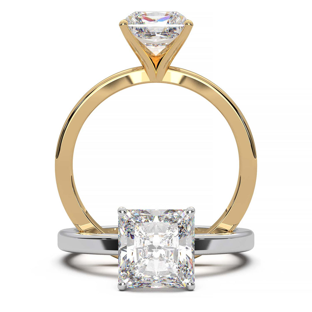 1.9 Carat Square Radiant Cut Lab-Grown Diamond Solitaire Ring