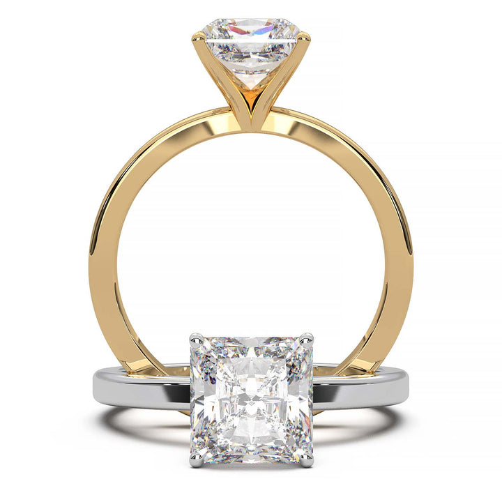 1.9 Carat Square Radiant Cut Lab-Grown Diamond Solitaire Ring