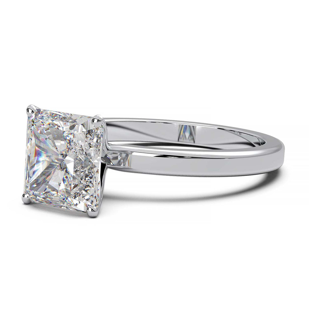 1.9 Carat Square Radiant Cut Lab-Grown Diamond Solitaire Ring