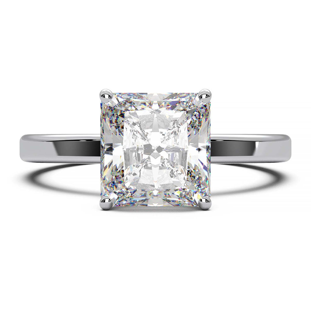 1.9 Carat Square Radiant Cut Lab-Grown Diamond Solitaire Ring