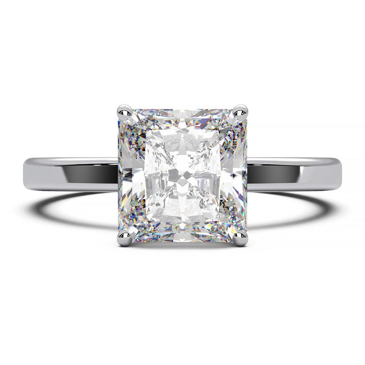 1.9 Carat Square Radiant Cut Lab-Grown Diamond Solitaire Ring