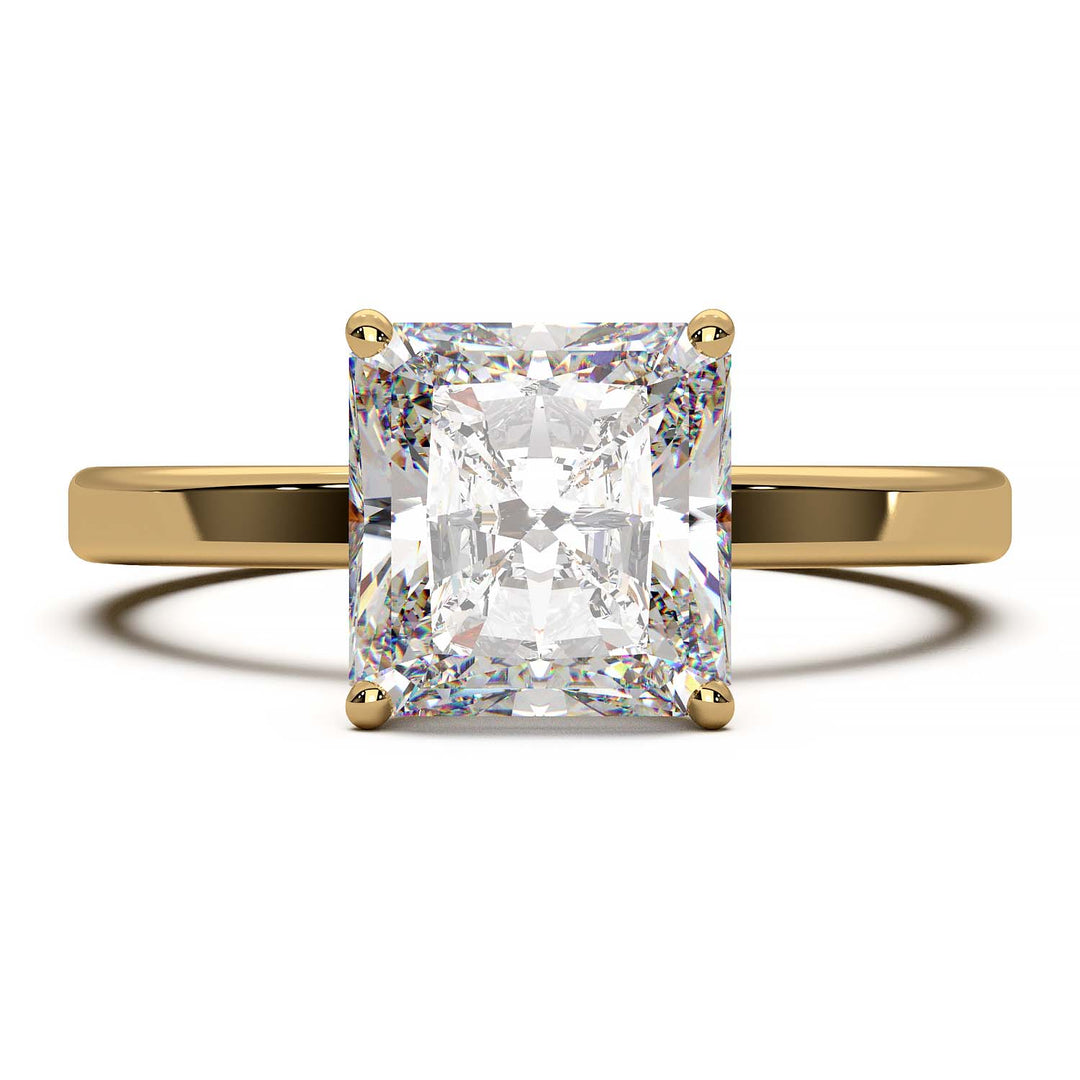 1.9 Carat Square Radiant Cut Lab-Grown Diamond Solitaire Ring