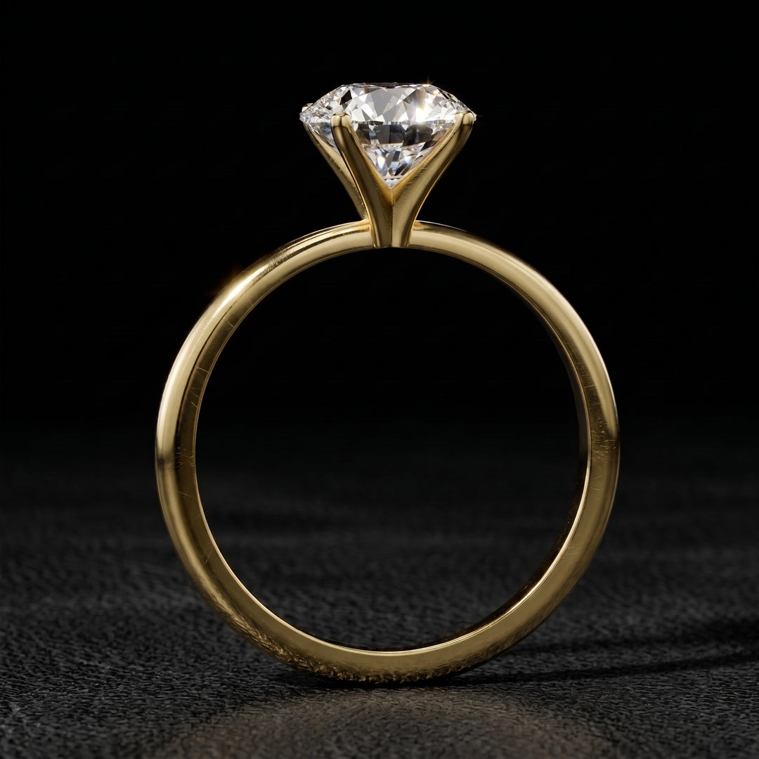  Round Moissanite Solitaire Ring