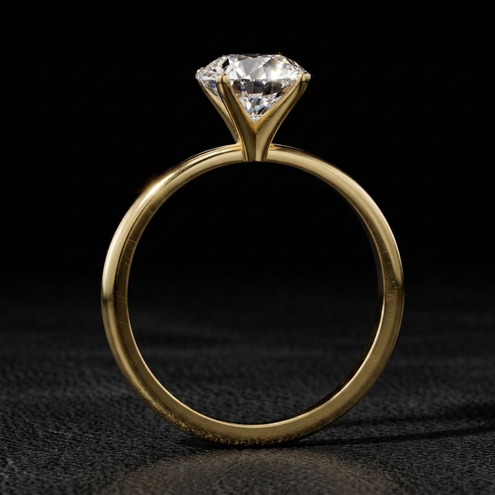  Round Moissanite Solitaire Ring