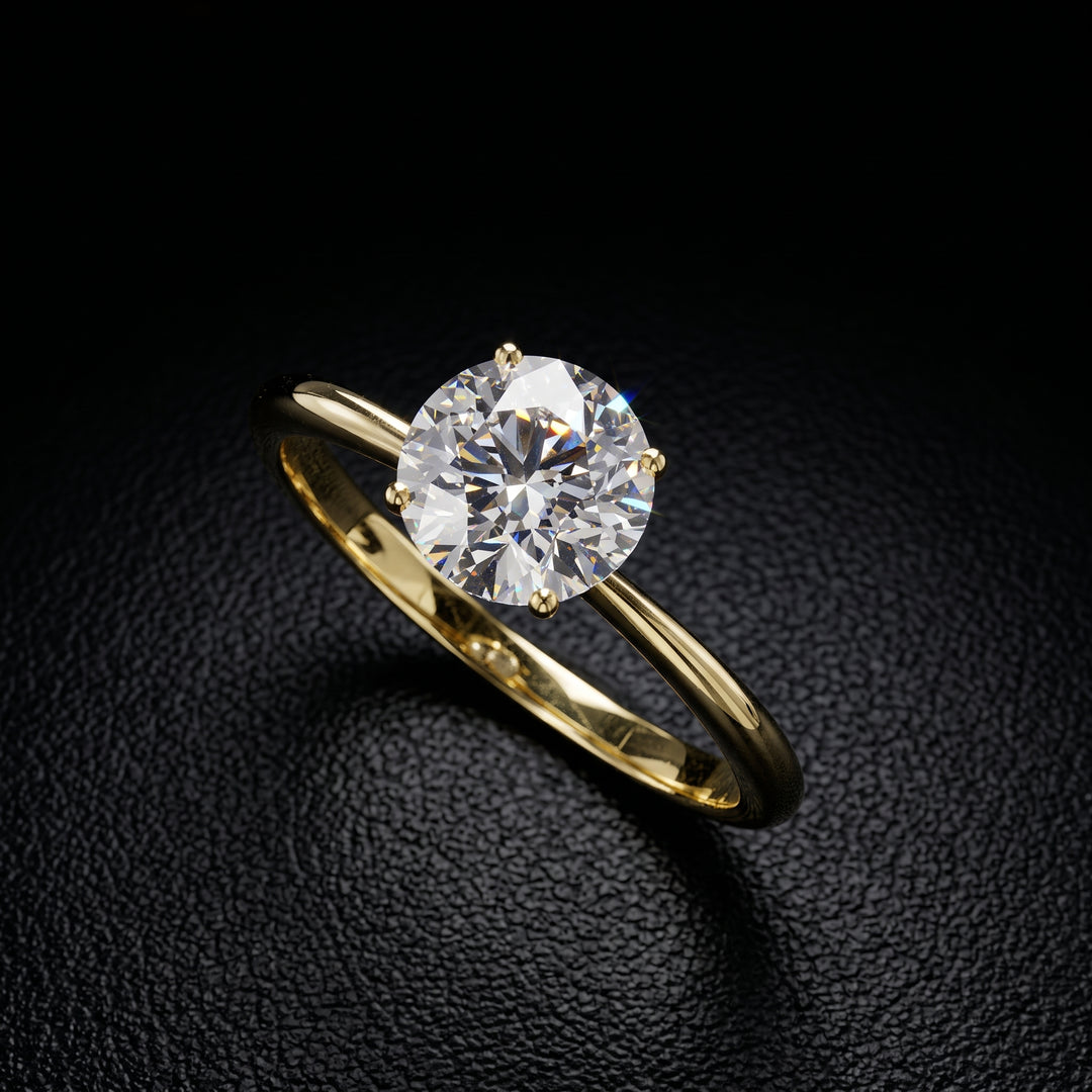  Round Moissanite Solitaire Ring