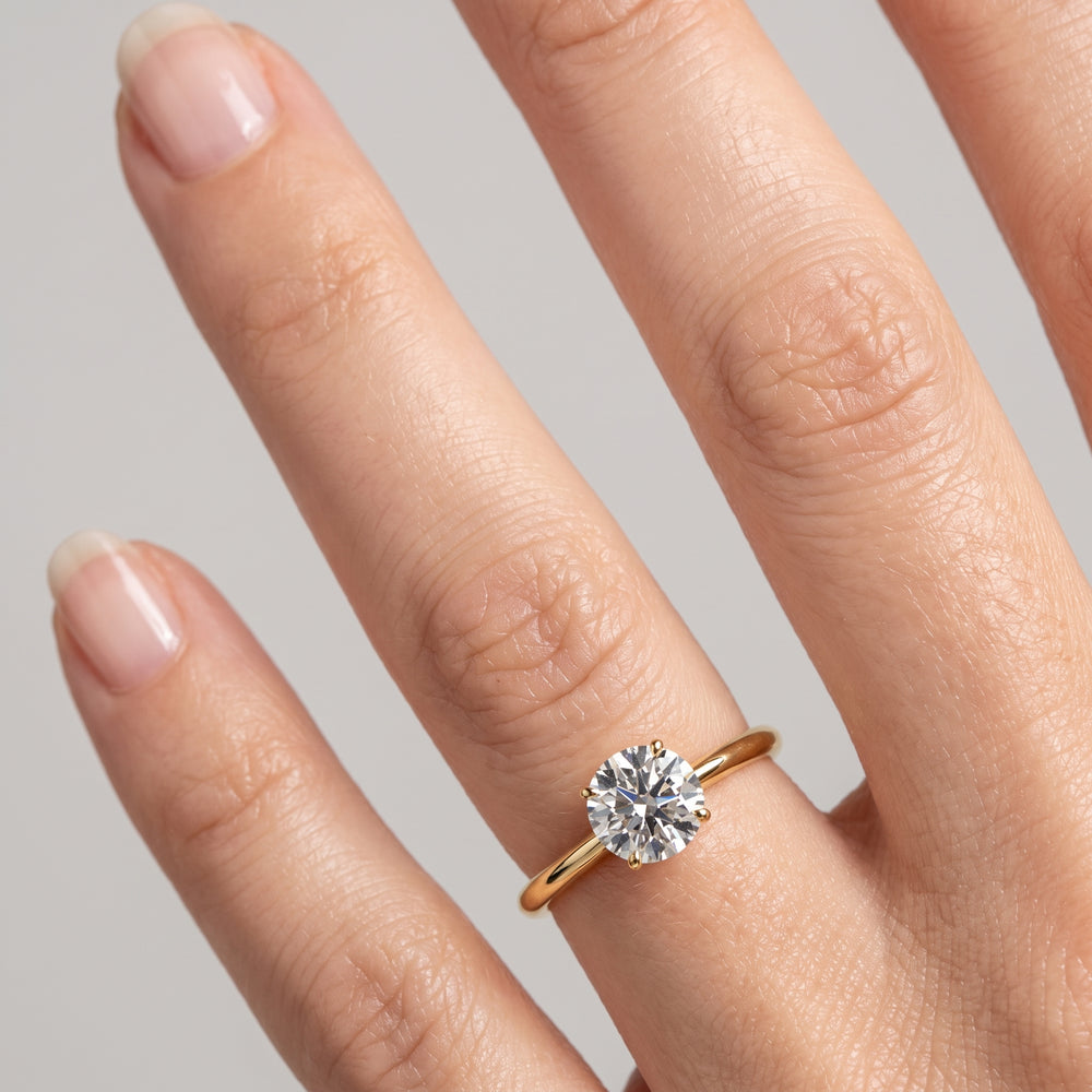  Round Moissanite Solitaire Ring
