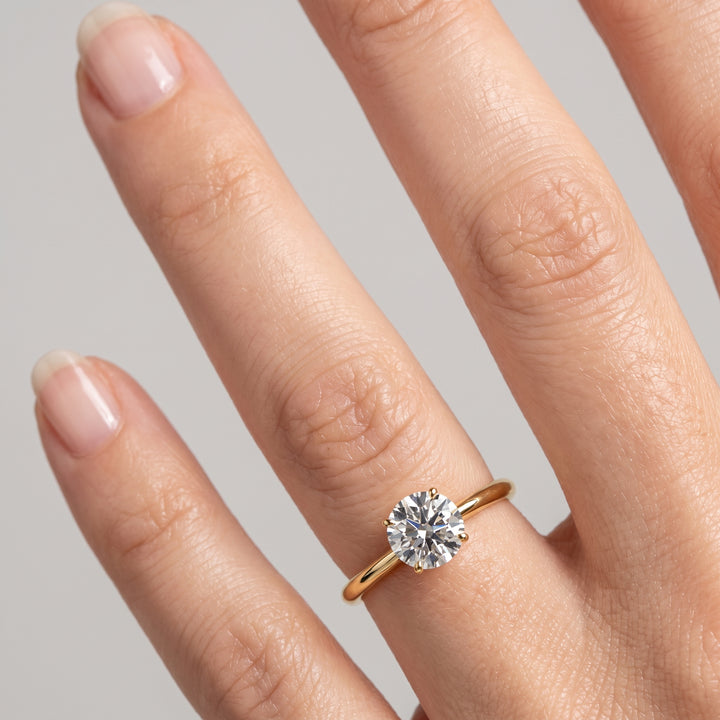  Round Moissanite Solitaire Ring
