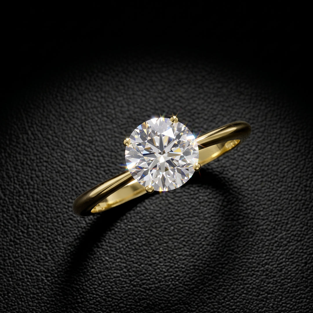  Round Moissanite Solitaire Ring