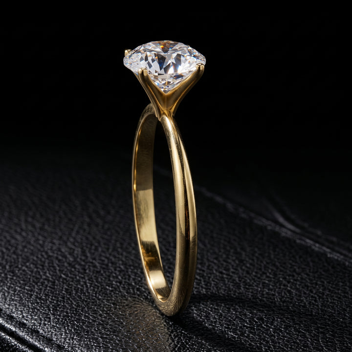 Round Moissanite Solitaire Ring