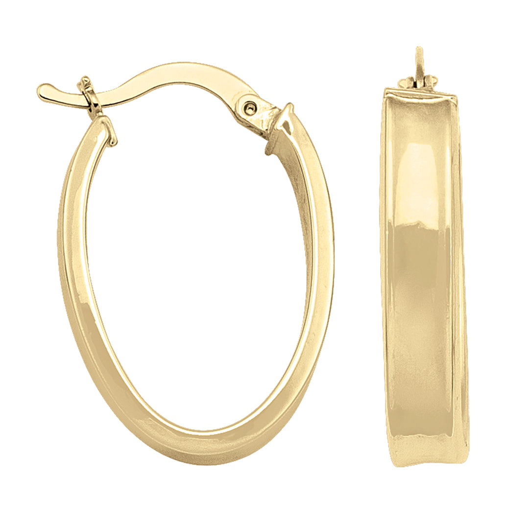 YELLOW GOLD OVAL HOOP EARRING