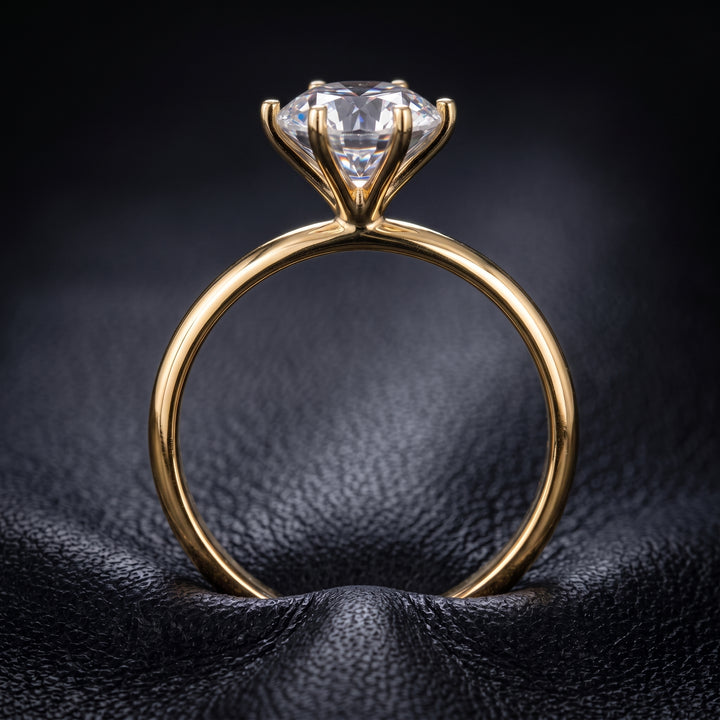 Classic Elegance: 6-Prong Round Solitaire Lab-Grown Diamond Ring 