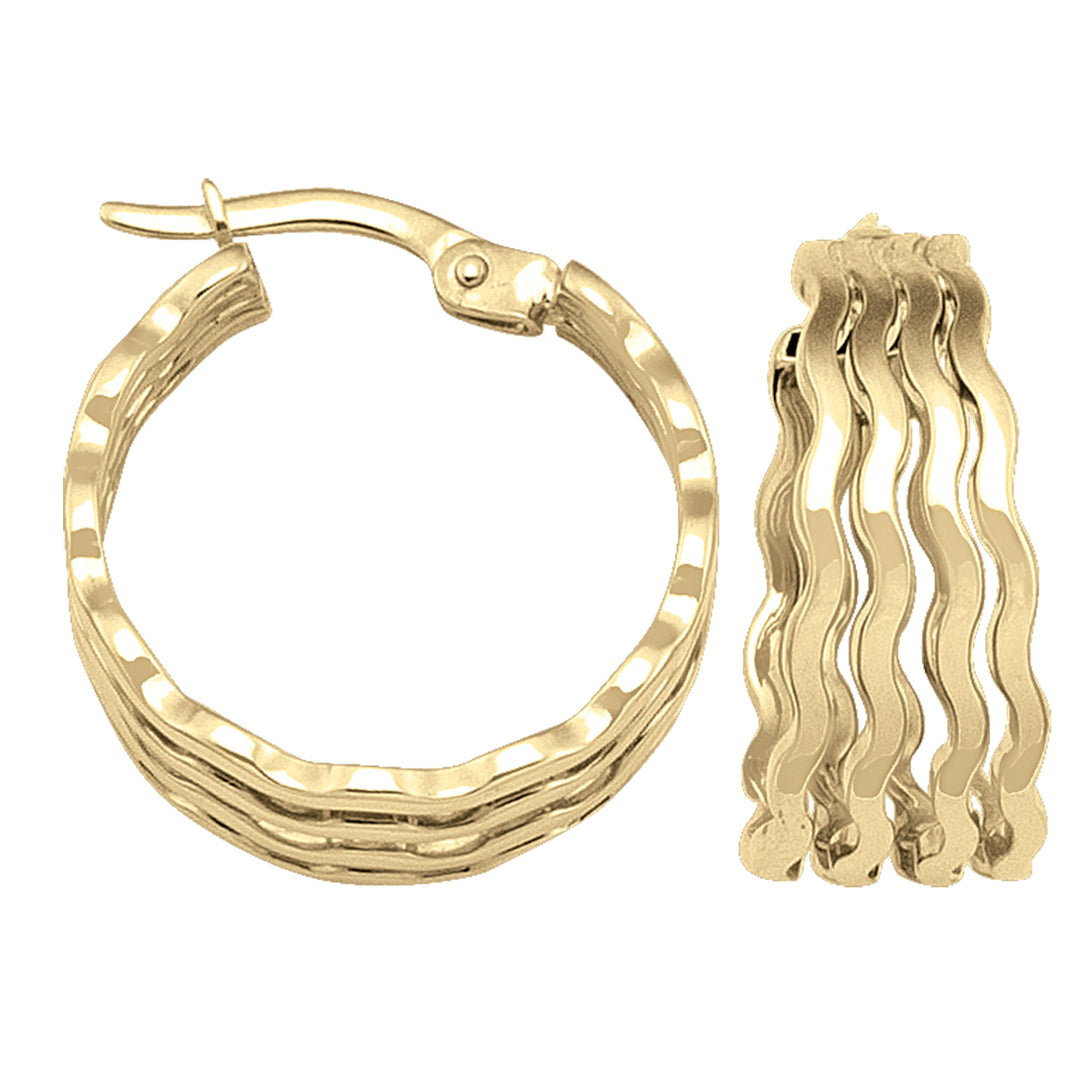 YELLOW GOLD FANCY HOOP EARRING