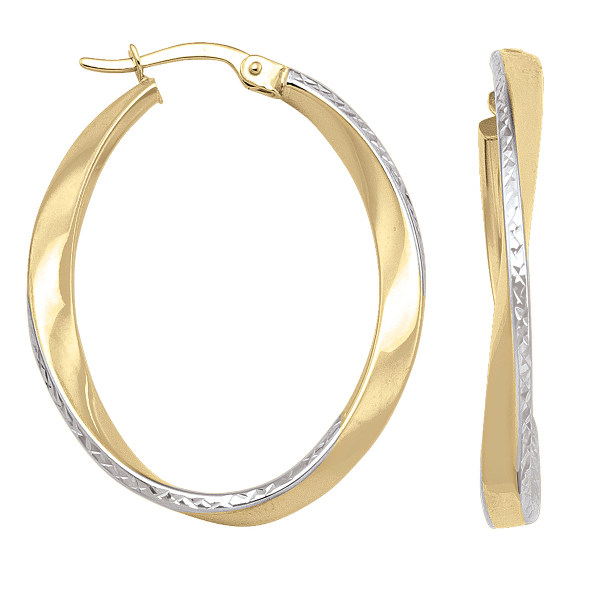 TWO TONE HOOP EARRING