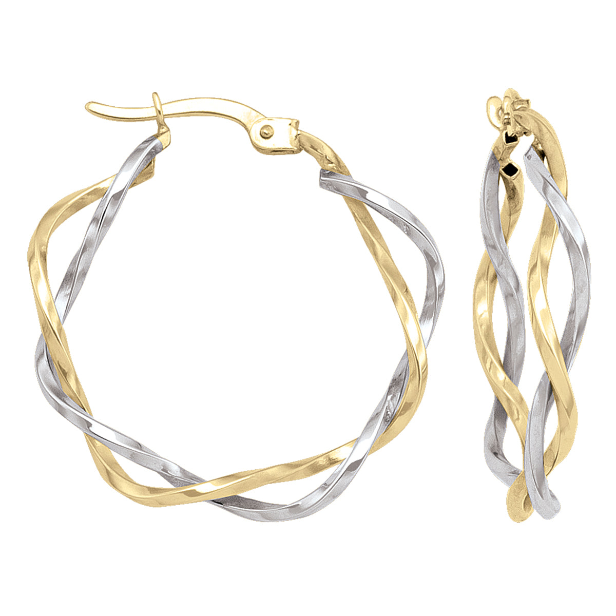 TWO TONE HOOP EARRING