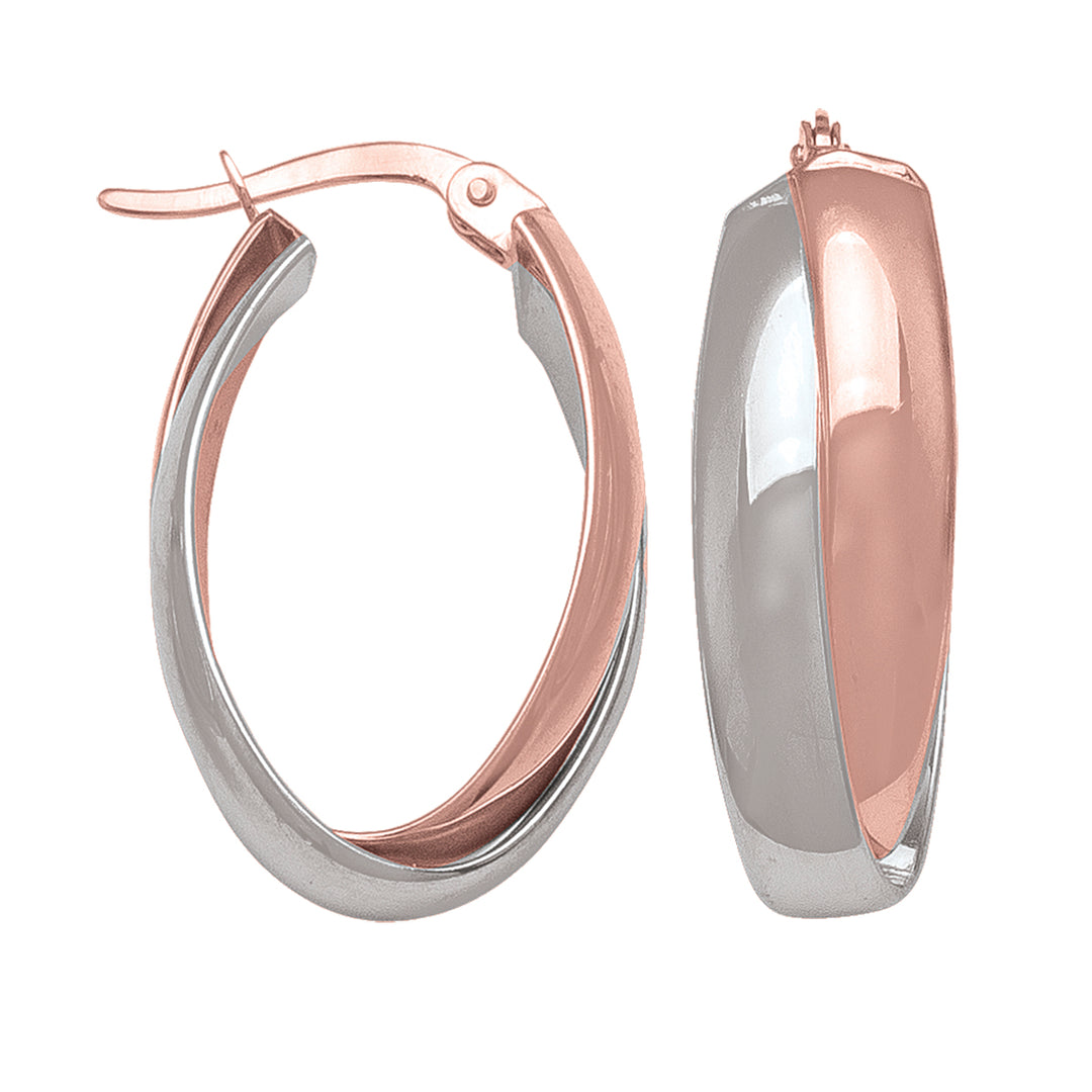 TWO TONE GOLD HOOP EARRING