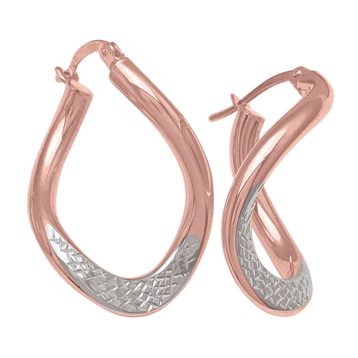 TWO TONE GOLD HOOP EARRING