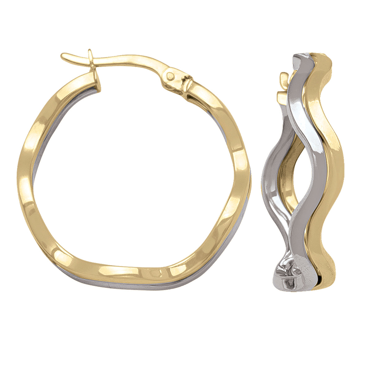 TWO TONE HOOP EARRING