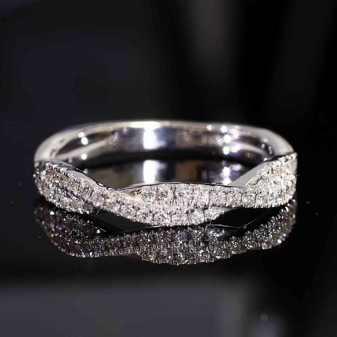 Twisted Lab-Grown Diamond Wedding Band