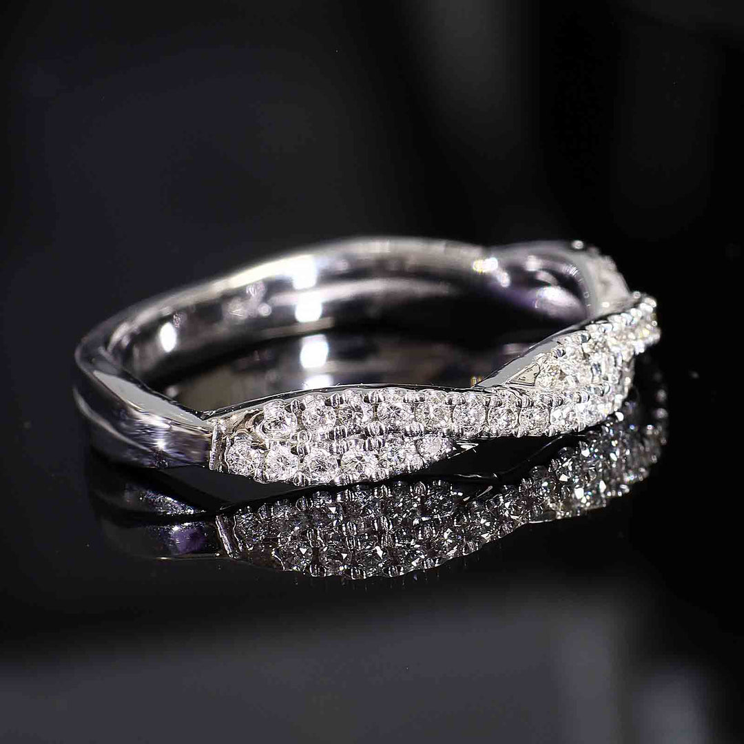 Twisted Lab-Grown Diamond Wedding Band