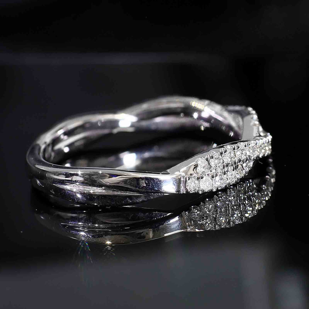 Twisted Lab-Grown Diamond Wedding Band