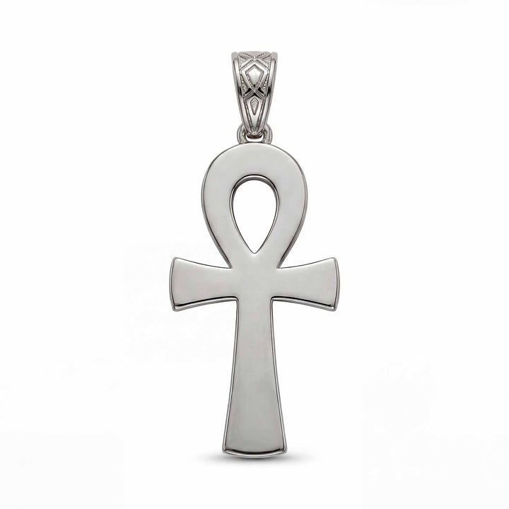 30mm Ankh cross pendant with smooth polished finish on white background.