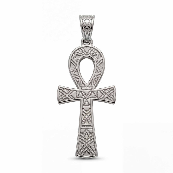 30mm Ankh cross pendant with smooth polished finish on white background.
