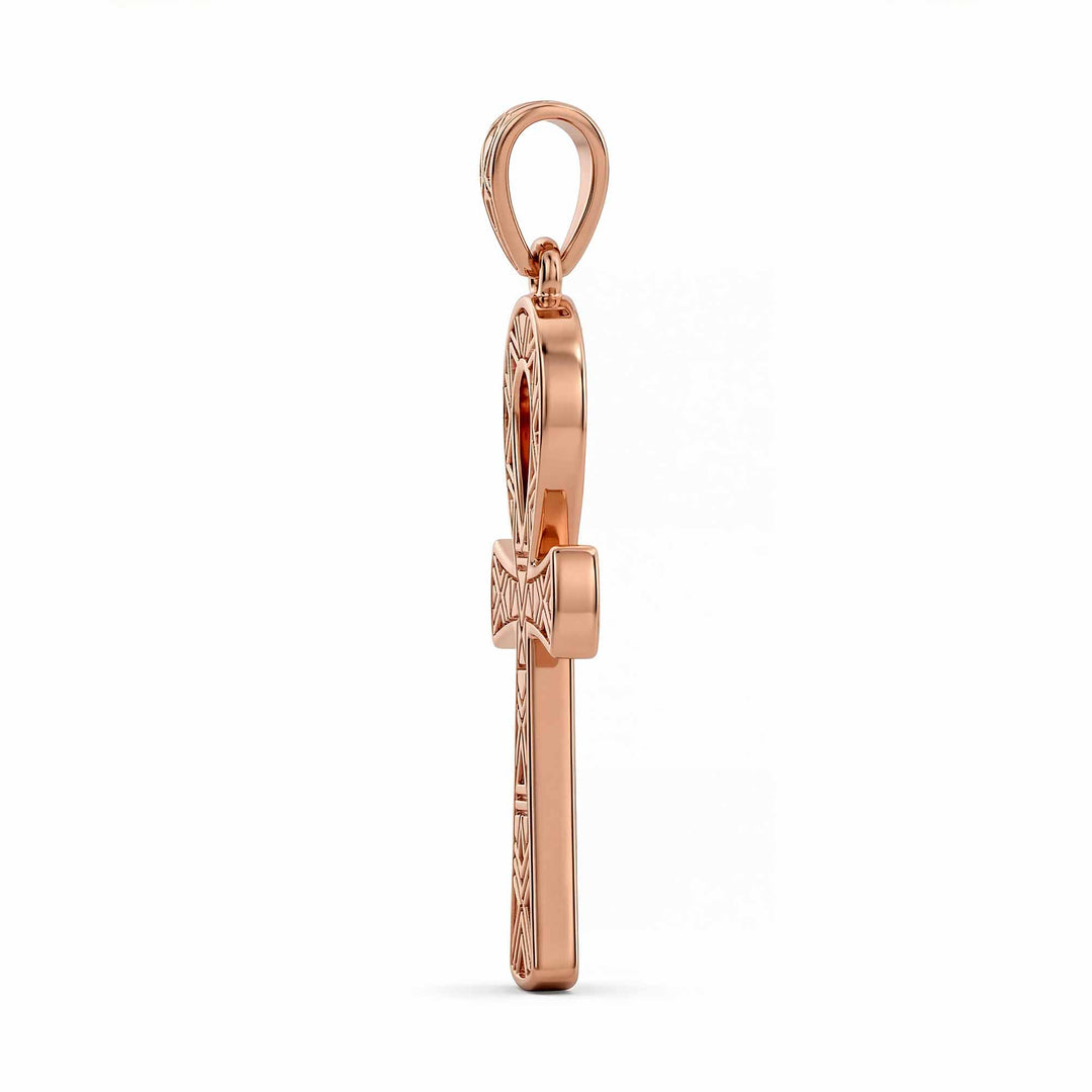 30mm Ankh cross pendant with smooth polished finish on white background.