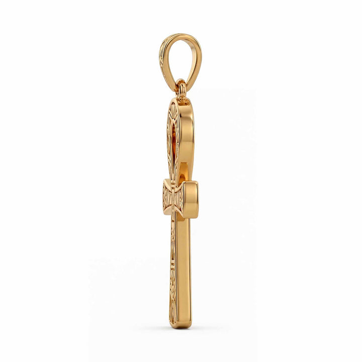 30mm Ankh cross pendant with smooth polished finish on white background.