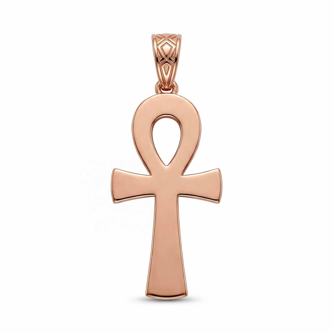 30mm Ankh cross pendant with smooth polished finish on white background.