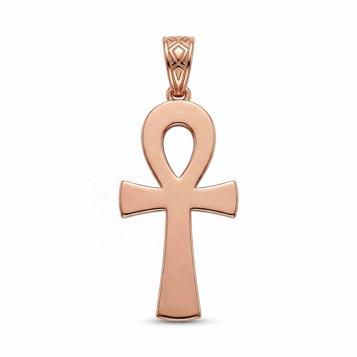 30mm Ankh cross pendant with smooth polished finish on white background.
