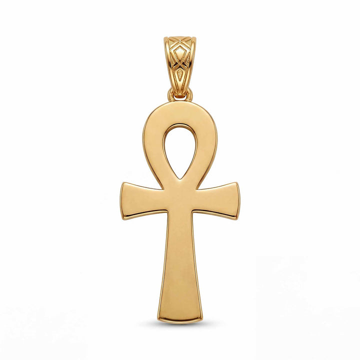30mm Ankh cross pendant with smooth polished finish on white background.