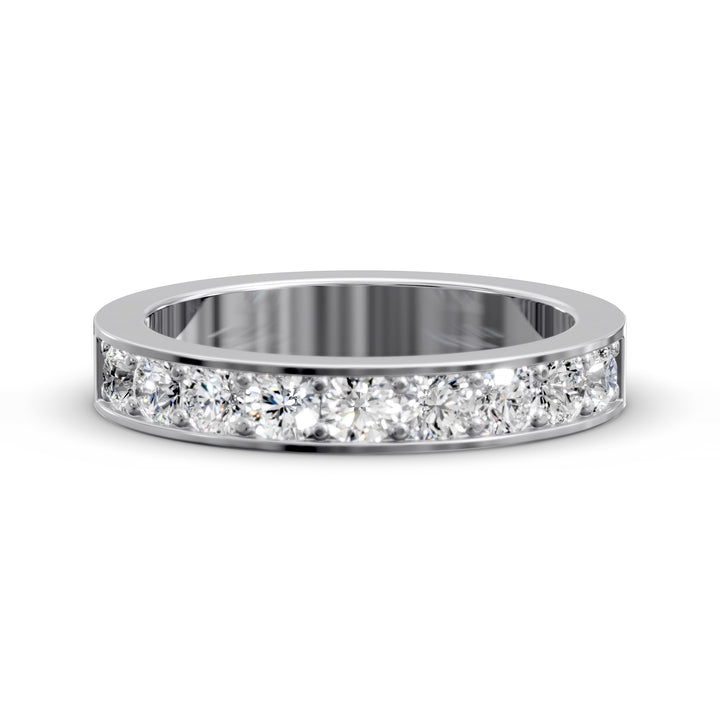 channel set half eternity diamond wedding band classic design